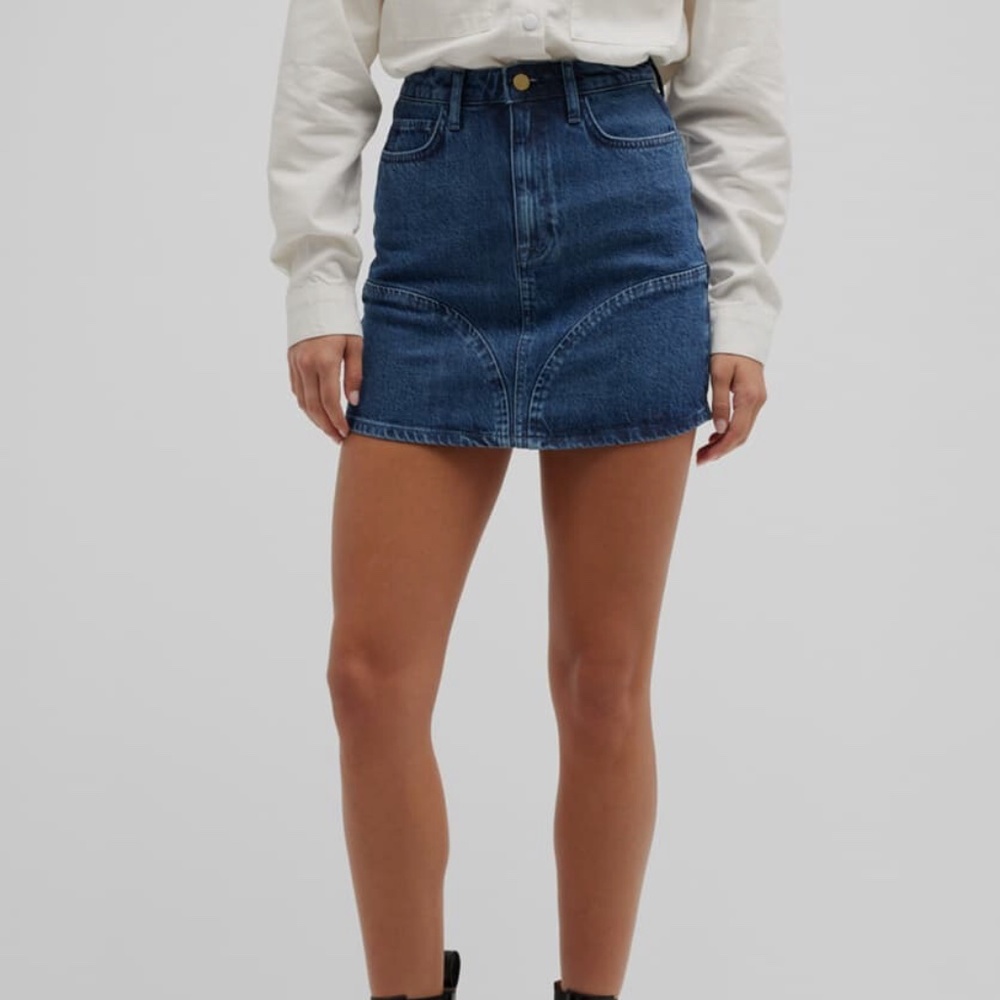 Triarchy • Stirrup Seamed Denim Mini Skirt - Picture 7 of 8